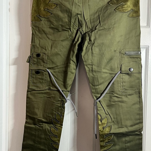 The Hideout Clothing Company unisex cargo jogger pants army green Size M & L - Picture 7 of 9